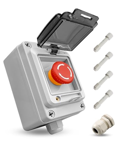 660V Emergency Stop Push Button Box Red Stop Switch IP67 - size: Red Emergency Stop Only