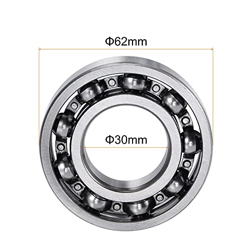 uxcell 6206 Deep Groove Ball Bearings 30mm Bore 62mm OD 16mm Thick C3 Open Type Chrome Steel - size: 30x62x16mm