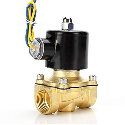Beduan Brass Electric Solenoid Valve, 1/2" 12V Air Valve Normally Colsed for Water Air Gas Fuel Oil - size: DC12V, style: 1/2"NPT