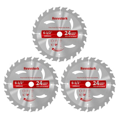 6-1/2" 24T 3 Pack Circular Saw Blade for Cutting Wood, 5/8" - size: 6-1/2 In 24T(3PCS)