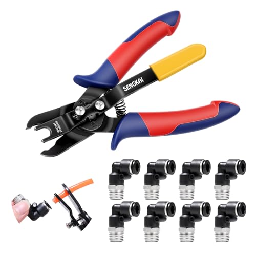 Air Line Removal Tool with 8Pcs Male Elbow Push to Connect Fittings