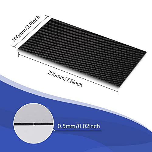 Carbon Fiber Sheets 100X200X0.5MM - FAKILO 100% 3K Twill Matte Carbon Fiber Plate for Handmade DIY Wallet Model Part Repair Panel - size: 100X200X0.5MM, style: Twill