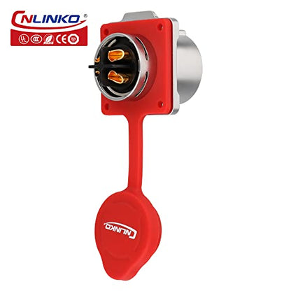 CNLINKO LP-24 4 Pin Waterproof Connector 25A 500V AC Quick Plug Circular Connector PBT Plastic Shell Fast Release Aviation Connector M24 Flange Socket (4 Pin) - size: 4 Pin, style: M24 Pin Connectors