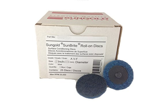 Sungold Abrasives 74911 Very-Fine Non Woven Surface Conditioning R-Type Quick Change Disc, 3-Inch, Blue (25/box) - color: Blue Very Fine, size: 3 in.