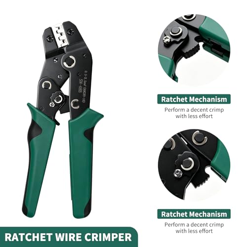 1048Pcs 55 Sets Waterproof Automotive Electrical Wire Connectors with Ratcheting Wire Crimper,Wire Connector Plug Kit 1/2/3/4/5/6 Pin Plug Connectors Kit Male and Female for Car Truck Motorcycle Boat