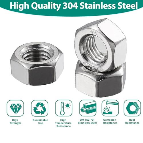 227pcs Metric Hex Nuts Assortment Kit,M3 M4 M5 M6 M8 M10 M12 304 Stainless Steel 18-8 External Hex nut Set Hex Machine Screw Nut Hardware Nuts - size: Metric Kit(M3 M4 M5 M6 M8 M10 M12)