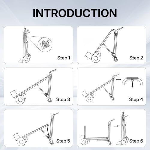 NORTHSKY 3-in-1 Convertible Hand Truck & Platform Cart, 770 lbs Heavy Duty Aluminum Dolly with 10" Solid Rubber Wheels&Folding Nose Extension – Ergonomic Anti-Slip Handle for Transporting & Moving