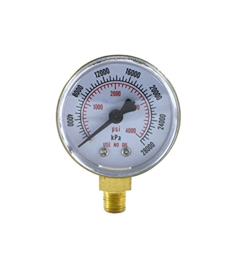 SÜA - High Pressure Gauge for Oxygen Regulator 0-4000 psi - 2 inches for LDB Regulators - size: LDB - High