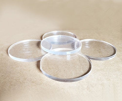 MEYA Set of 20pcs Clear Acrylic Discs, Plexiglass Laser Cut Round Circle 1/8" (2.25") - size: 2.25"