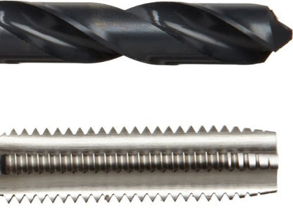 Chicago Latrobe 52541 HM18 High-Speed Steel Jobber Length Drill Bit and Tap Set with Metal Case, Black Oxide Drill Bits/Uncoated Taps, Metric, 18-piece, Metric Drill Bit Sizes, M2.5 to M12 Tap Sizes - size: 2.05 mm to 10.2 mm