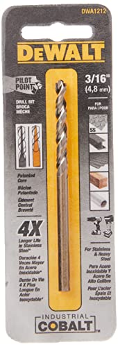 DEWALT DWA1212 3/16" Pilot Point Industrial Cobalt Alloy Steel Drill Bit - size: One Size, style: 13/64-Inch