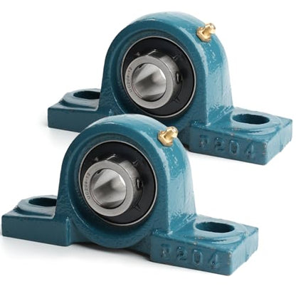 1 Pcs UCP204-12 Pillow Block Bearing, Inner Diameter is 3/4" inch Bore 2 Bolt Mounted Bearing Units, Pillow Block Bearing Set Screw Locking with Grease Fitting,Cast Iron Housing Self Aligning - size: UCP204-12 3/4"