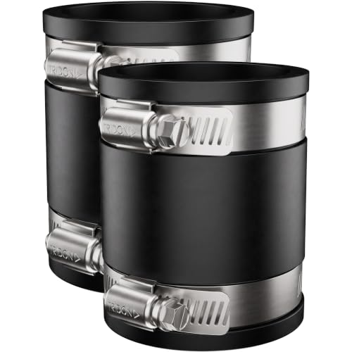 Fernco 1056-22 Flexible Pipe Coupling 2” CI/Plastic/Steel to 2” CI/Plastic/Steel (Pack of 2) - size: 2 Inch (Pack of 2)