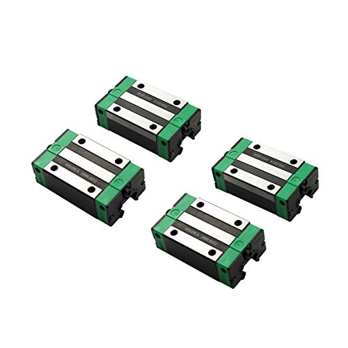 Linear Guide Rail 2 X HGR 15-300mm Linear Slide Rail + 4 X Bearing Blocks Linear Guideway Rail for DIY CNC Routers Lathes Mills - size: 300mm, style: Linear Rail HGR15 with Green Bearings