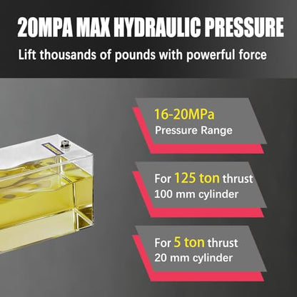Hydraulic Power Units, 12V DC Hydraulic Pump 4L Iron Hydraulic Power Unit for Car Lifting, Dump Trailer, Industrial Applications - color: Black, size: 12V DC 4QT Iron