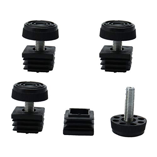 uxcell Leveling Feet 25 x 25mm Square Insert Furniture Adjustable Leveler 4 Sets