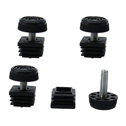 uxcell Leveling Feet 25 x 25mm Square Insert Furniture Adjustable Leveler 4 Sets