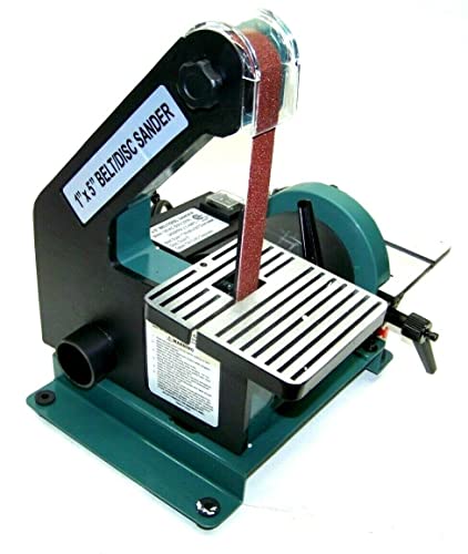 Generic 1" X 30" Belt & Disc Sander, 5" Disc, 3450 RPM, Top Bench Table, Sanding & Polishing, Multifunctional, Corded Electric, Green, 120V, 60Hz