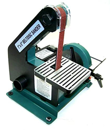 Generic 1" X 30" Belt & Disc Sander, 5" Disc, 3450 RPM, Top Bench Table, Sanding & Polishing, Multifunctional, Corded Electric, Green, 120V, 60Hz