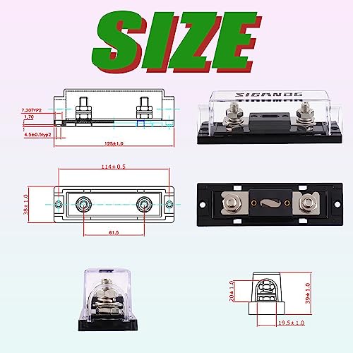 125 Amp ANL Fuse Holder 0/2/4 Gauge Fuse Block with 125A ANL Fuses for Car Audio Truck DIY (2 Pack) - size: 125 A