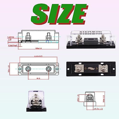 70 Amp ANL Fuse Holder 0/2/4 Gauge Fuse Block with 70A ANL Fuses for Car Audio Truck DIY (2 Pack) - size: 70 A