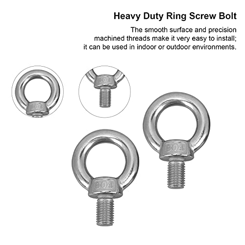 M20 Stainless Steel Eye Bolt, 2Pcs Heavy Duty Lifting Ring Screws, Marine Grade 316 Shoulder Eye Bolts with Nuts, for Lifting Rigging Marine Hardware Pulley Bracket
