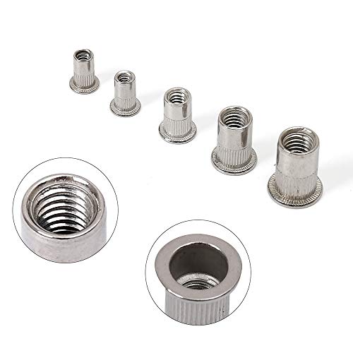 Stainless Steel Rivet Nuts Kit #8-32#10-24 1/4"-20 5/16"-18 3/8"-16 Threaded Insert Nutsert Rivnuts - size: 8-32*10-24*1/4-20*5/16-18*3/8-16