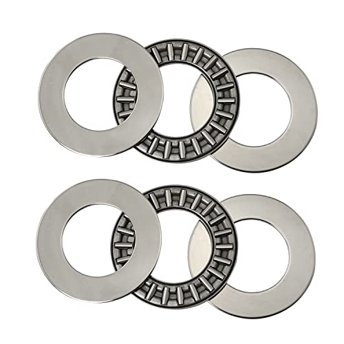 2 Sets AXK2035 Thrust Needle Roller Bearings with Washers 20mm Bore 35mm OD 2mm Width (2 x Bearings + 4 x Washers) - size: AXK2035