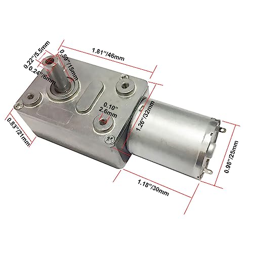 BRINGSMART JGY-370 12V 40rpm DC Worm Gear Motor Self-Lock Electric Motor - size: 12V 40rpm