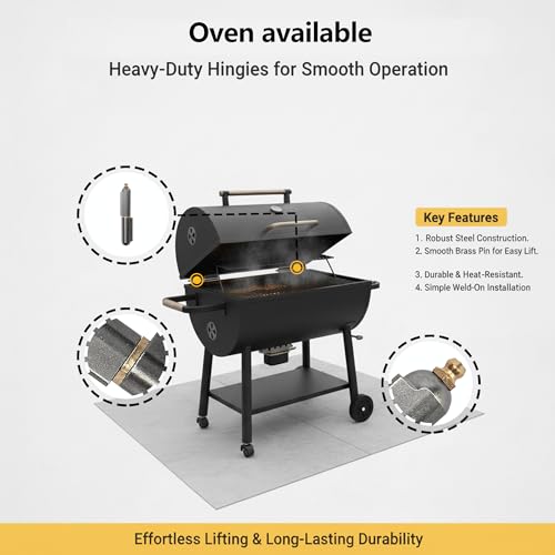 4'' BBQ Bullet Weld on Hinge, Heavy Duty Weldable Barrel Hinges, Carbon Steel Bullet Hinge for Detachable Metal Swing Door Gate Driveway Trailer Ramp (4inch-6PcS)