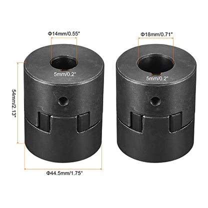 MECCANIXITY Flexible Coupling Shaft 14mm to 18mm 54mm x 44.5mm Motor Coupler Joint