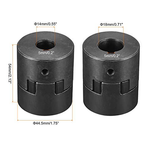 MECCANIXITY Flexible Coupling Shaft 14mm to 18mm 54mm x 44.5mm Motor Coupler Joint