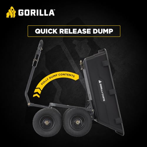 Gorilla Carts Poly Dump Cart, 1200 lb. Capacity, 6 Cu Ft - size: 6-Cubic Feet, style: Pneumatic