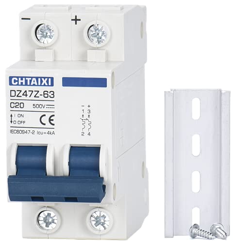 DC Miniature Circuit Breaker, 2 Pole 500V 20 Amp - size: 20A