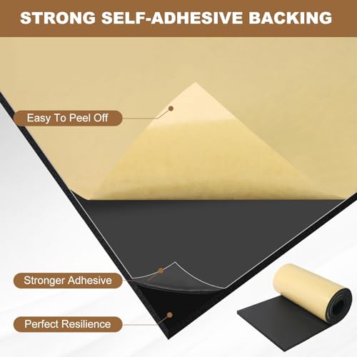 Eunice Sponge Neoprene Foam Sheet with Adhesive, 12 in x 59 in x 3/4 in - size: 12 in x 59 in x 3/4 in
