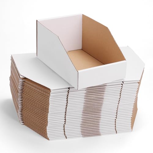 ZBEIVAN Cardboard Storage Bins Boxes 35 Packs 9.4x6x4.5 Inches, Easy Assembly Pantry Organizer Bins for Shelf, White - color: White, size: 9.4x6x4.5 inch