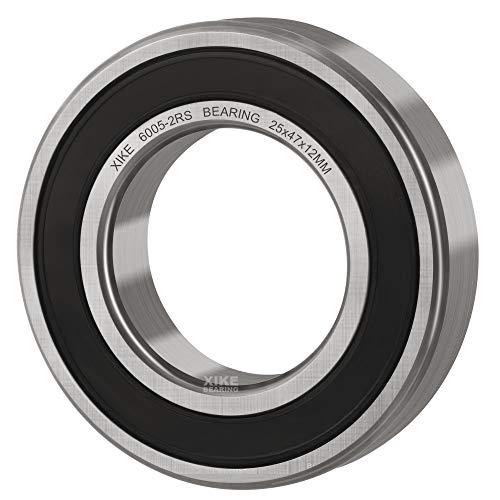XIKE 6005-2RS Sealed Deep Groove Ball Bearings, 25x47x12 mm, 10-Pack - size: 6005-2RS - 25x47x12 mm