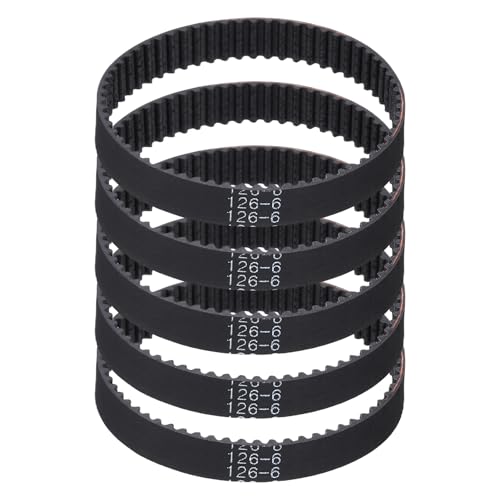 MECCANIXITY 5Pcs 126mm GT-2 Timing Belt 6mm Width 2mm Pitch Closed Loop - size: 126mm