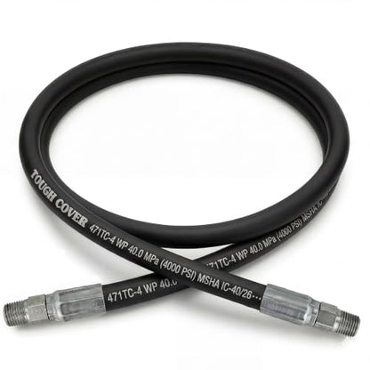 Chenango Supply 1/4" Hydraulic Hose Assembly – 2-Wire Reinforced, Male NPT × Male NPT, 4000 PSI Working Pressure – Assembled in USA – (1/4" × 2' 6") - size: 1/4" x 2' 6"