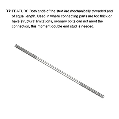 METALLIXITY Double Ended Stud Screws (M4 Thread 110mm Length) 10pcs, 304 Stainless Steel Dual Threaded Rod Bolts - for House Maintenance - size: M4x110mm