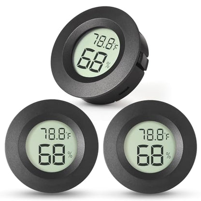 Atogou 3-Pack Mini Hygrometer & Thermometer, Indoor Digital Humidity Meter - color: Black 3-pack