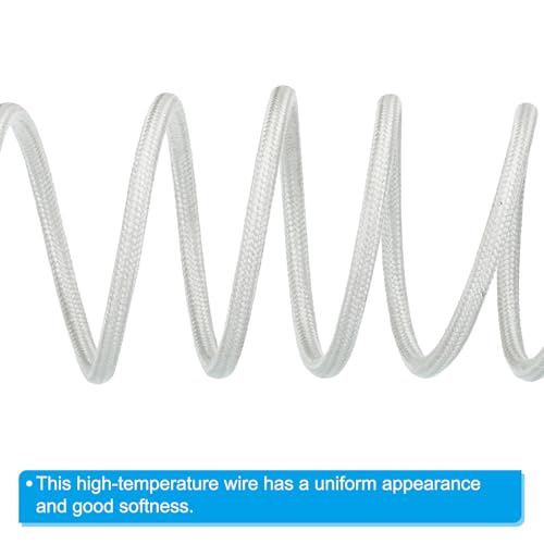 PATIKIL 9.8Ft 15AWG Electronic Wire, -30 to 200 Degrees Celsius Insulated High Temperature Resistant Electrical Flexible Silicone Cable for Lamp Boiler Heater, White - color: White, size: 15AWG