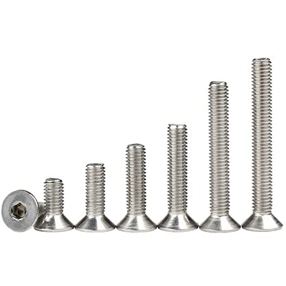 M3-0.5 x 25mm Flat Head Socket Cap Screws Bolts, Stainless Steel 18-8 (304), Bright Finish, Allen Socket Drive,Machine Screws Inner Hex Screw Fasteners Bolts 100 Pcs - size: M3-0.5x25mm（100 Pcs）