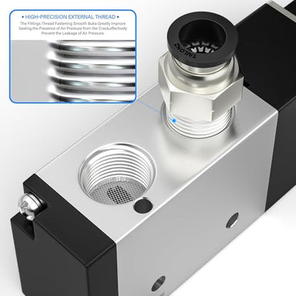 TAILONZ 1/8"NPT DC24V Solenoid Valve 2Position 3Way Junction Box 3V110-06 - color: DC24V, size: 2 Position 3 Way-1/8"NPT
