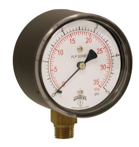 Winters 2-1/2" Dial Size, Liquid Filled Industrial Pressure Gauge, Brass Internals, 304 Stainless Steel Case, Single Scale 30" Hg-0-30 psi, 1.5% Acc, 1/4" NPT Bottom Mount, Pressure and Vacuum Gauge - style: 30"/0/30 PSI