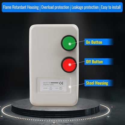 Magnetic Electric Motor Starter - 380V 4KW 10-16AMP - 5.5 HP 3 Phase Magnetic Starter for Motors (Button Switch) - style: 380V 4KW 5.5 HP 3 Phase(Button Switch)