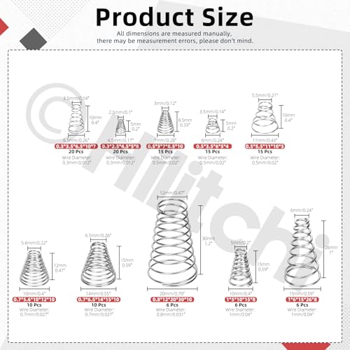 Hilitchi 149PCS 15 Sizes Spring Assortment Kits Stainless Steel Compressed Springs Extension Springs for Shop and Home Repairs(Silver) - style: No.2