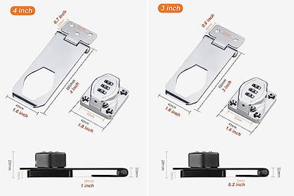 ETEKJOY Keyless Cabinet Lock 3-Digit Password Combination Code Hasp Latch Lock Twist Knob Wooden Drawer Cupboard Locker Gun-Safe Closet Box (Silver, 4 inch) - color: Silver, size: 4 Inch