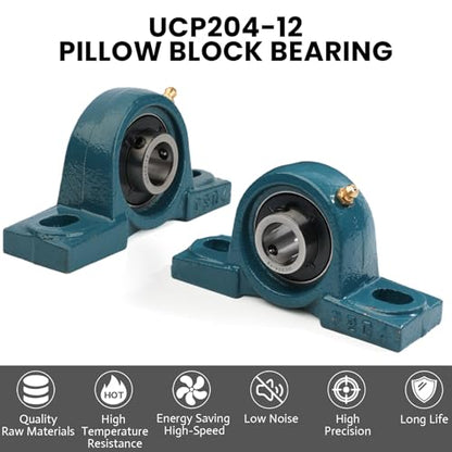 1 Pcs UCP205-16 Pillow Block Bearing, 1 inch Bore, 2 Bolt Mounted Bearing Units, Solid Cast Iron Base, Self Aligning, Heavy Duty Industrial Grade - size: UCP205-16 1 inch Bore
