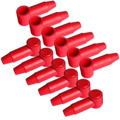 Ampper Silicone Terminal Covers Fit 1/4", 5/16" Stud 6-1 Gauge, Red 12 Pc - color: Red, size: 1/4" & 5/16" Stud Long